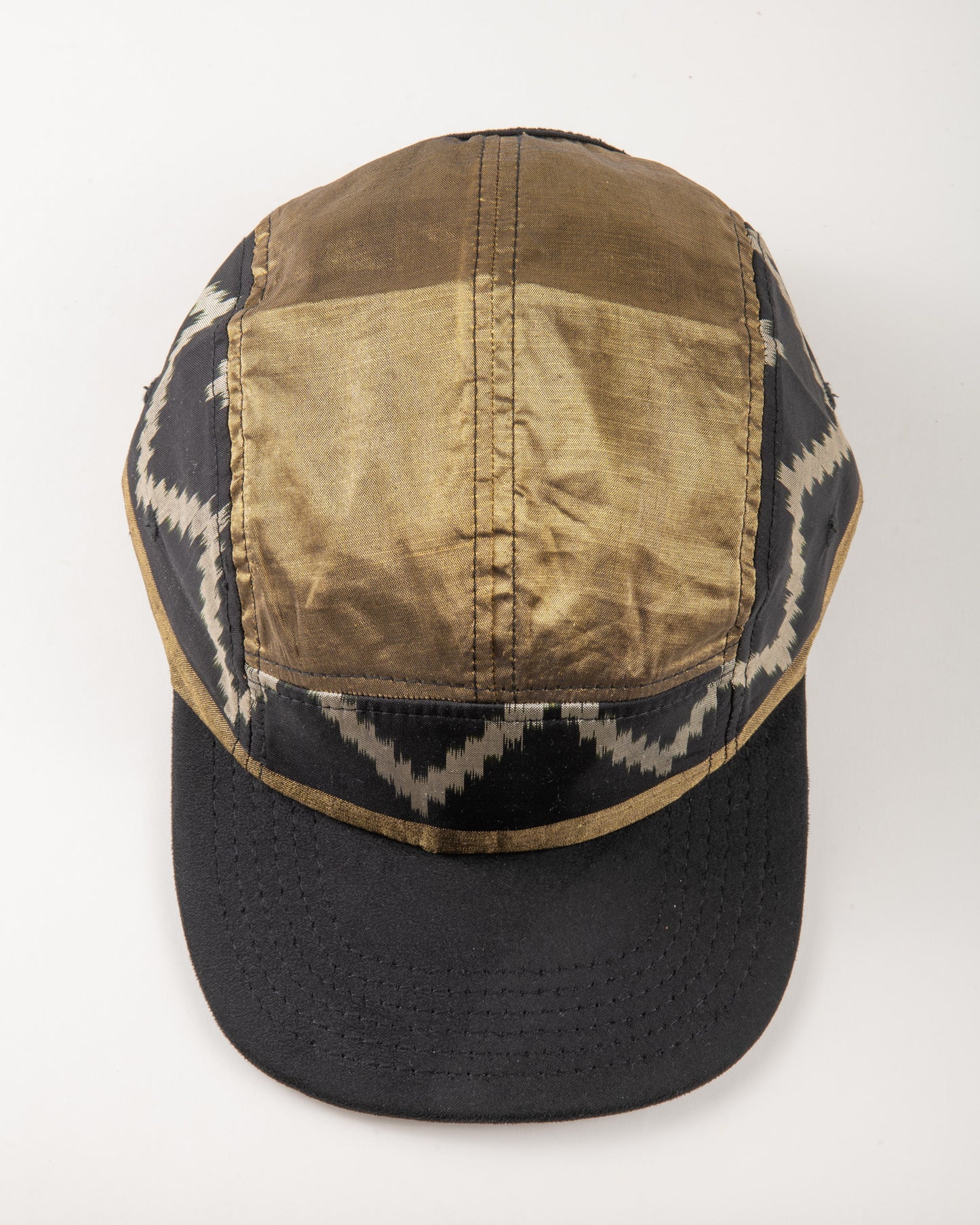 Golden Zig Zag Sari - Flat Brim Hat