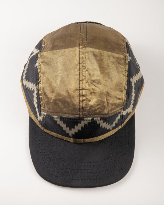 Golden Zig Zag Sari - Flat Brim Hat