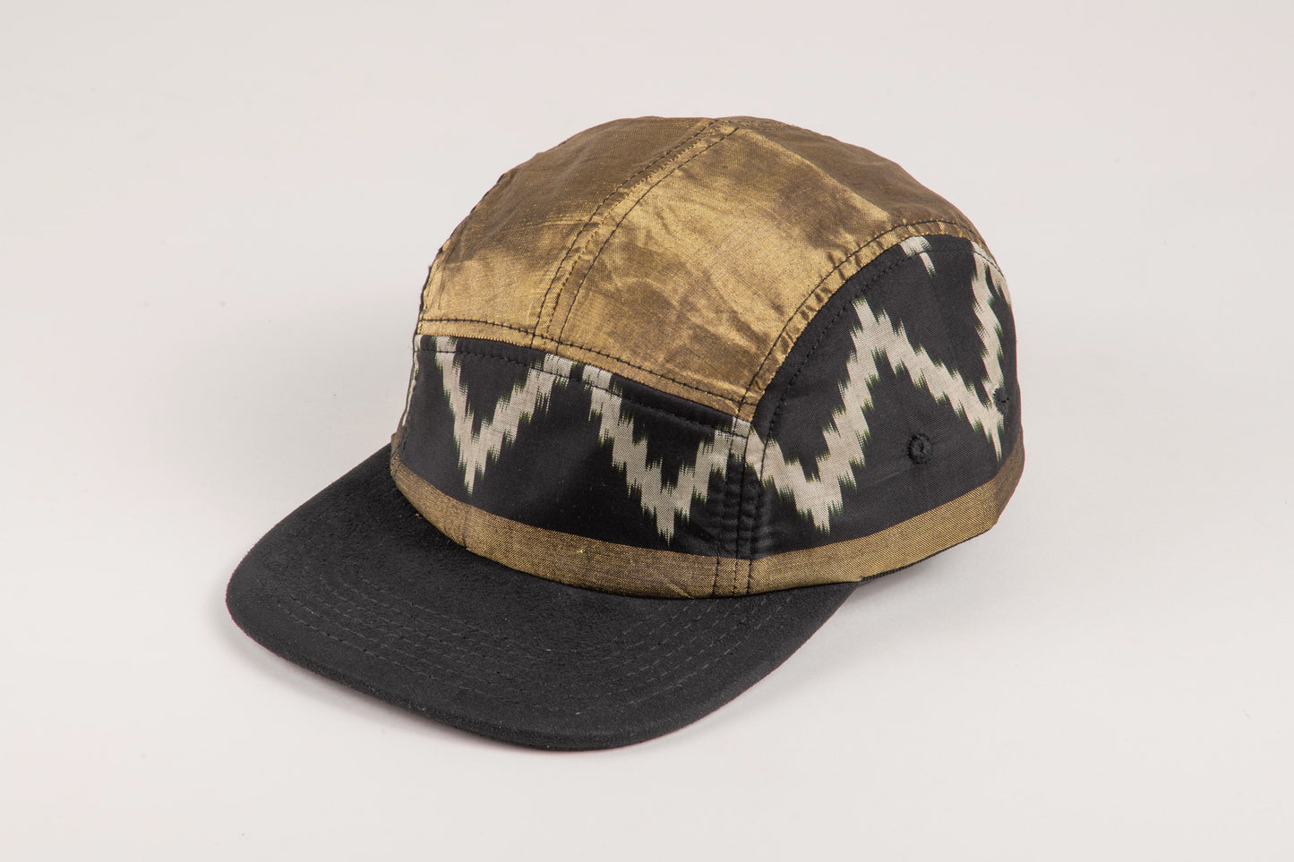Golden Zig Zag Sari - Flat Brim Hat
