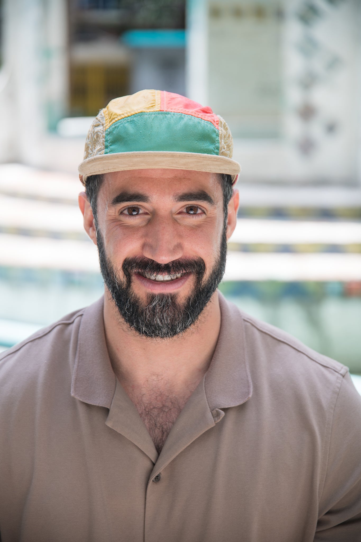 Multicolor Retro Sari - Flat Brim Hat