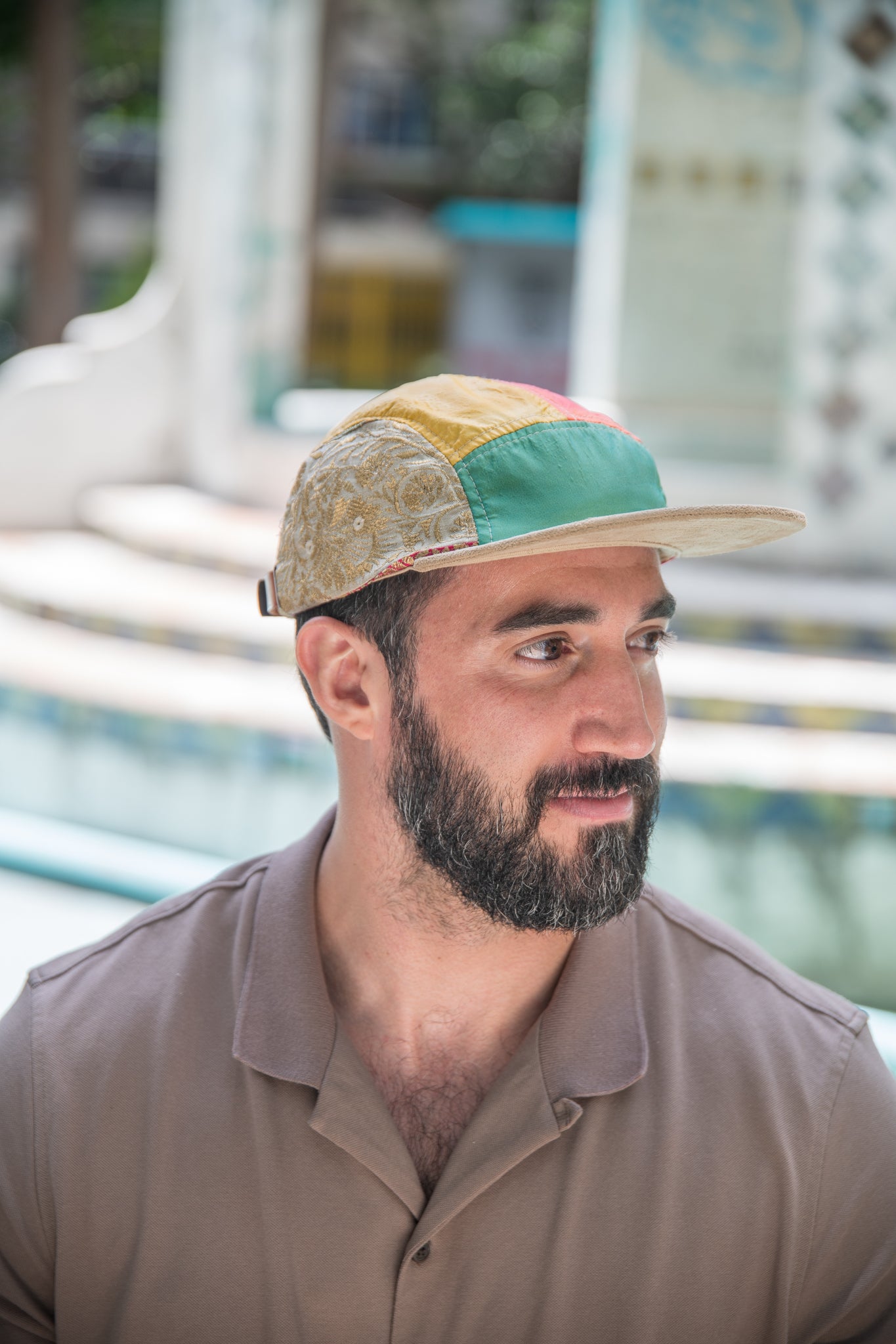 Multicolor Retro Sari - Flat Brim Hat