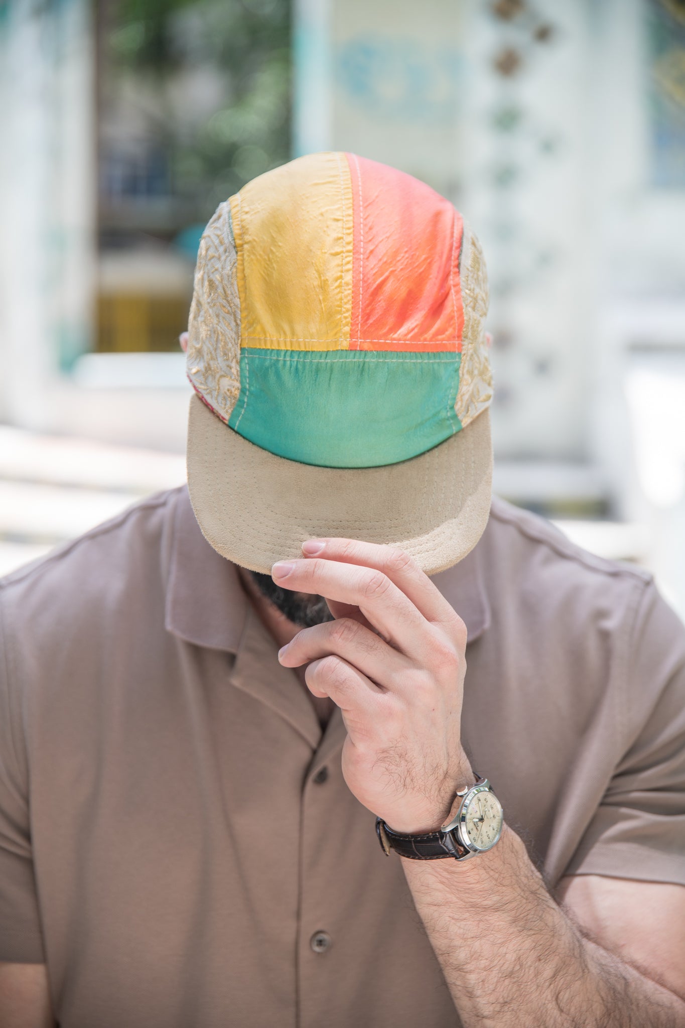 Multicolor Retro Sari - Flat Brim Hat