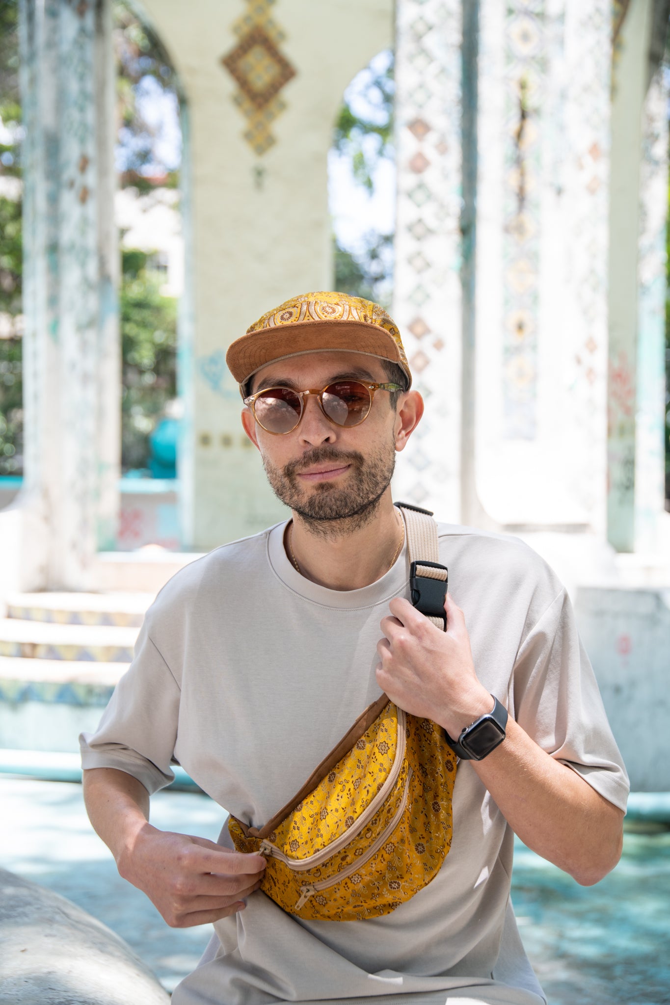 Golden Marigold Sari - Flat Brim Hat